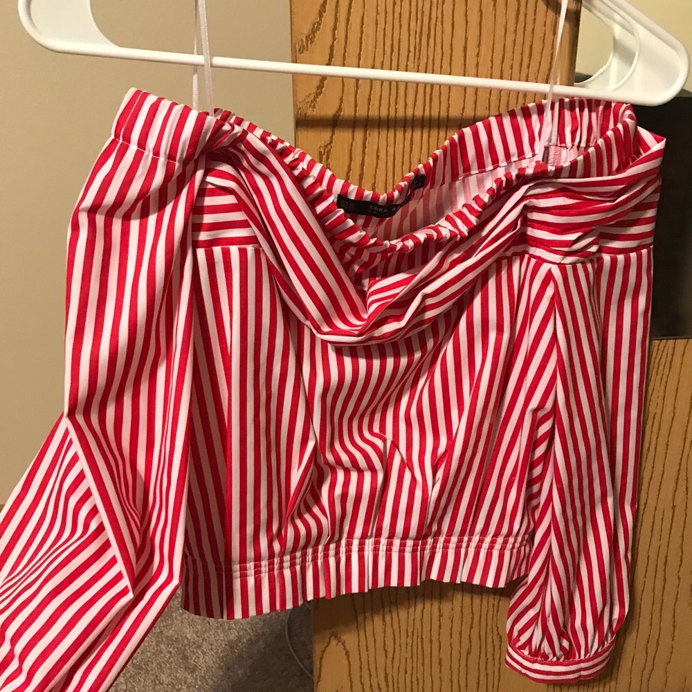 Zara off the shoulder crop top